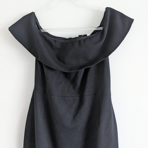 Aritzia Babaton Ruslan Off the Shoulder Black Midi Dress Size 10 - Picture 3 of 5